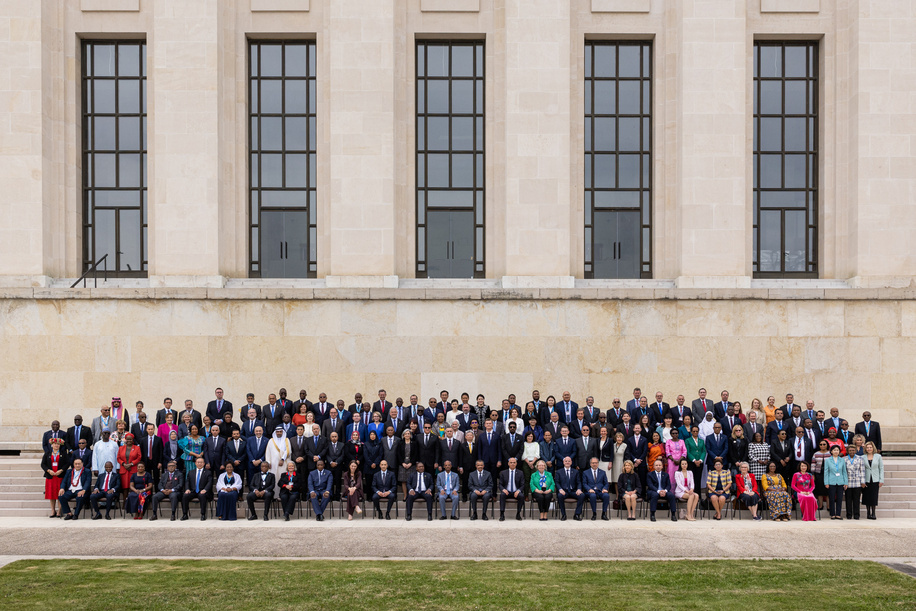 Heads of Delegation and Special Guests photo at the start of the 76th World Health Assembly on 21 May 2023 at the Palais des Nations in Geneva, Switzerland. Related: https://www.who.int/about/governance/world-health-assembly/seventy-sixth-world-health-assembly