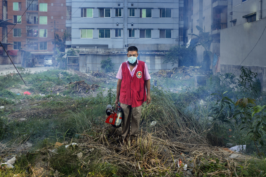 Dhaka City Corporation North worker Abdullah fumigates against mosquitoes that could be carrying the dengue virus in Rampura, Dhaka, on 15 September 2023. Since April 2023 Bangladesh has been experiencing its most severe outbreak of dengue on record. The outbreak is putting huge pressure on the health system.  The higher incidence of dengue is taking place in the context of an unusual episodic amount of rainfall, combined with high temperatures and high humidity, which have resulted in an increased mosquito population throughout Bangladesh.  WHO is supporting the authorities to strengthen surveillance, laboratory capacity, clinical management, vector control, risk communication and community engagement, and has trained doctors and deployed experts on the ground. WHO has also provided supplies to test for dengue and to support care for patients.  Read more : https://www.who.int/bangladesh/emergencies/dengue-update-2023