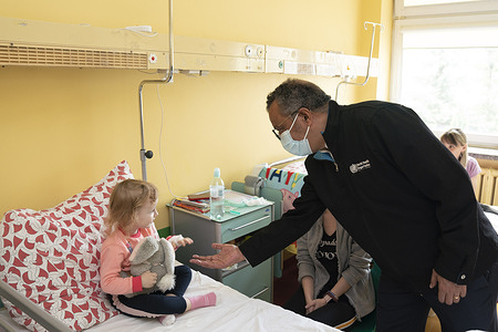 Three year old Viktoria and her mother Lubov travelled from Ivano-Frankivsk City (130 km southwest of Lviv) to Rzeszow, Poland to seek medical tests and analysis after weeks of sickness and concern.