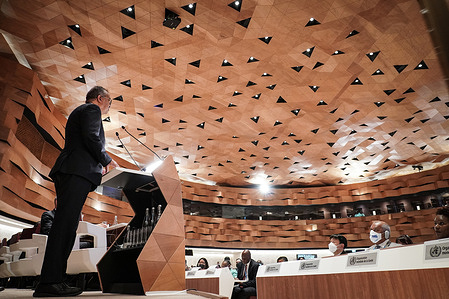 Opening of the 75th World Health Assembly - 22 May 2022 On 22 May 2022, WHO Director-General Dr Tedros Adhanom Ghebreyesus during his opening address at the 75th World Health Assembly in Geneva, Switzerland. https://bit.ly/3PBu0QD
