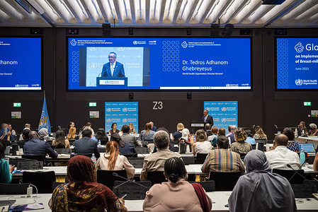 WHO Director-General Dr Tedros Adhanom Ghebreyesus speaks at the opening of the Global Congress on the implementation of the International Code of Marketing of Breast-milk Substitutes at WHO headquarters in Geneva on 20 June 2023. Related: https://www.who.int/news/item/20-06-2023-global-congress-opens-to-counter-harmful-marketing-of-formula-milk