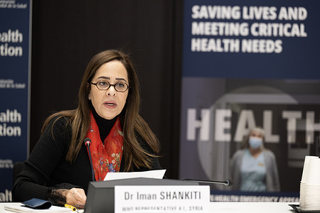 Dr Iman Shankiti, WHO Representative a.i., Syria, speaks at the launch of WHO’s Health Emergency Appeal 2024 at WHO Headquarters in Geneva, Switzerland, on 15 January 2024. Related: https://www.who.int/news/item/15-01-2024-who-launches-appeal-for-key-emergencies-in-2024