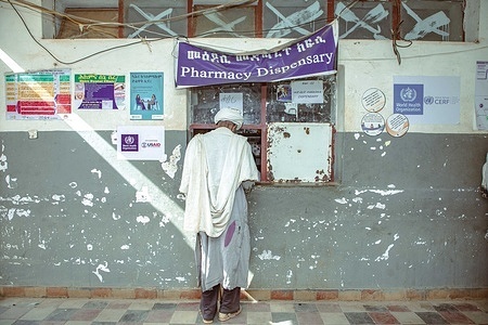 On 3 April 2024, despite damage to much of the hospital's infrastructure, the pharmacy is in use at Adi-Dairo Primary Hospital. Much of the hospital's supplies are provided by WHO. In Ethiopia hunger is ravaging communities, exacerbated by conflict and climate crises. From the drought-stricken north to the flood-hit southeast, millions are facing acute malnutrition. With over 16 million people in need of food assistance, the situation is dire. 3.6 million children and 1.3 million pregnant and breastfeeding women are acutely malnourished. Failed harvests and infectious disease outbreaks, including malaria and cholera, further worsen the crisis.  WHO and partners are on the ground, providing life-saving health services and nutrition support. Yet efforts are at risk due to insufficient funds. Less than 5% of funds needed required for the humanitarian response in 2024 have so far been received.
