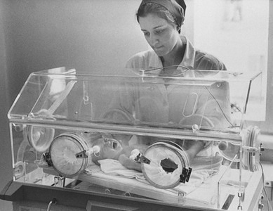 Tending a premature baby in Tbilisi, Georgia.