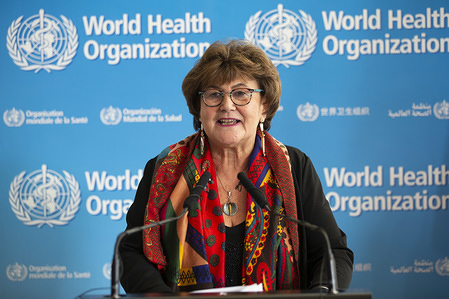 WHO Deputy Director-General, Dr Zsuzsanna Jakab at the unveiling ceremony for a statue honouring Ignaz Semmelweis, a Hungarian physician and scientist, now known as an early pioneer of antiseptic procedures. Title of the WHO staff and officials reflects their respective position at the time the photo was taken.
