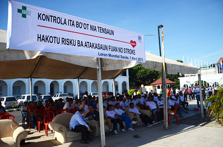 World Health Day 2013 celebration by Ministry of Health in Timor-Leste. The theme for World Health Day 2013 is controlling high blood pressure.