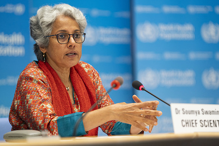 Update on COVID-19 research and development, the science, the health tools and course of the pandemic. WHO Chief Scientist Dr Soumya Swaminathan. Title of WHO staff and officials reflects their respective position at the time the photo was taken. Read the transcript: https://www.who.int/docs/default-source/coronaviruse/virtual-press-conference---2-july---update-on-covid-19-r-d.pdf?sfvrsn=6e095b7e_0