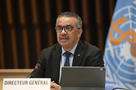 WHO Director-General Dr Tedros Adhanom Ghebreyesus remarks following the intervention by Chief Medical Advisor to the United States of America’s President Dr Anthony S. Fauci. Transcription WHO Director General: https://www.who.int/director-general/speeches/detail/who-director-general-s-remarks-at-the-148th-session-of-the-executive-board Transcription Dr. Anthony S. Fauci : https://www.justtherealnews.com/exec-depts/health-human-services/dr-anthony-s-fauci-remarks-at-the-world-health-organization-executive-board-meeting/ Title reflects the respective position of the subject at the time the photo was taken.
