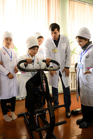 Class of the rehabilitation department at the Medical College of the Republic of Tajikistan.